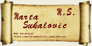 Marta Šukalović vizit kartica